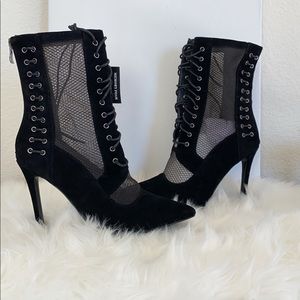 Black Lace Up Ankle Booties - Fashion Nova